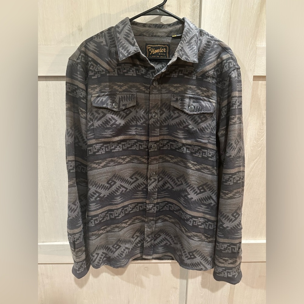 Howler Brothers flannel grey jacquard (M)